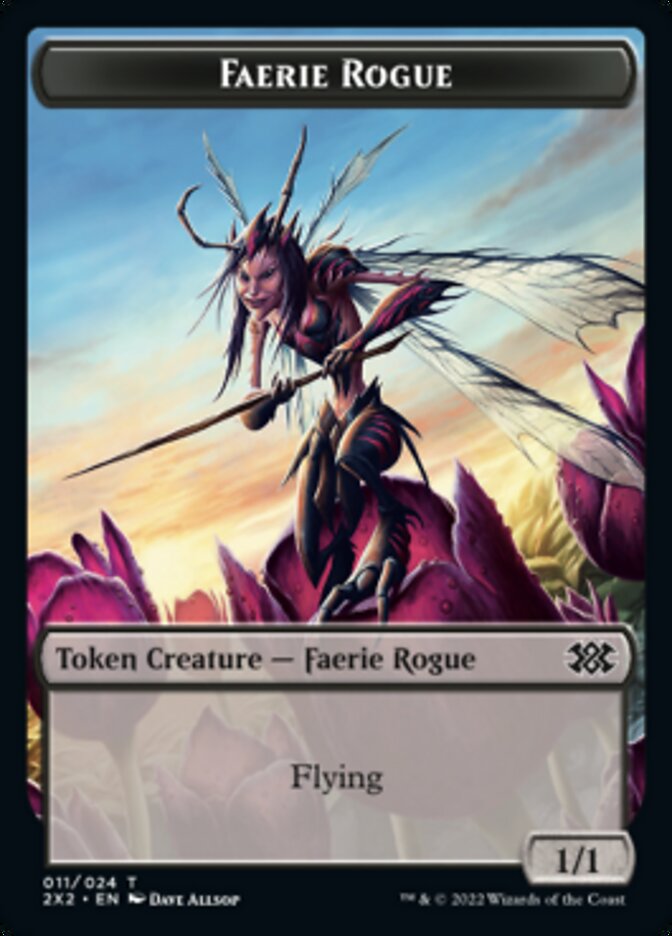 Faerie Rogue // Monk Double-sided Token [Double Masters 2022 Tokens] | Gate City Games LLC