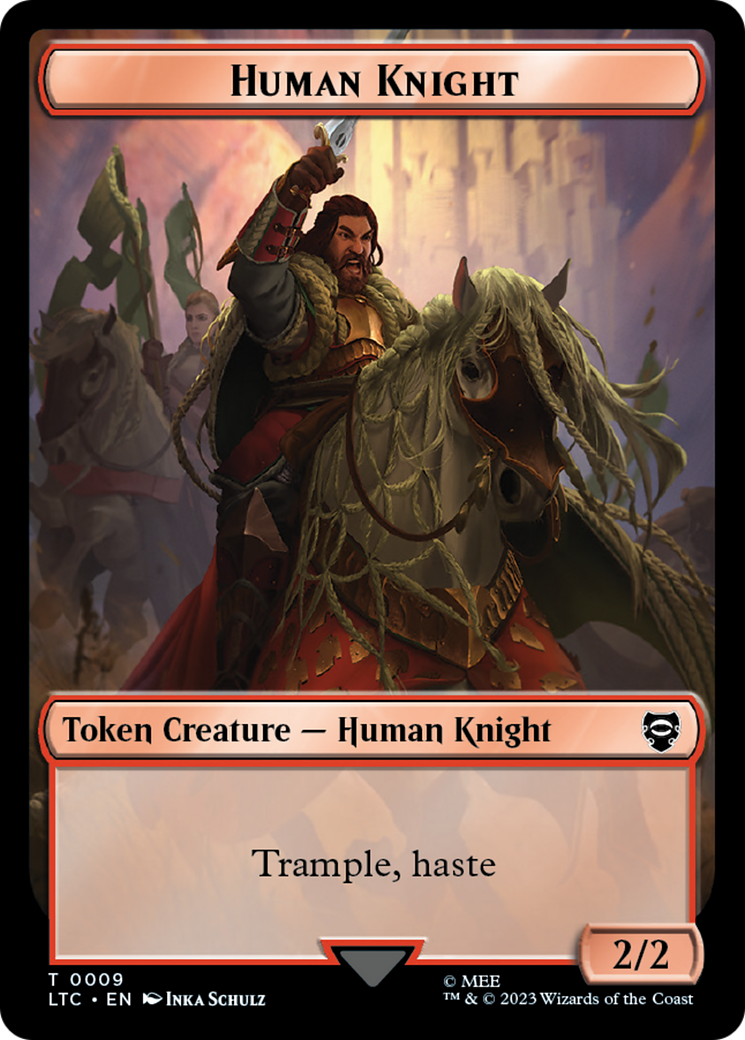 Human Knight // Human Double-Sided Token [The Lord of the Rings: Tales of Middle-Earth Commander Tokens] | Gate City Games LLC