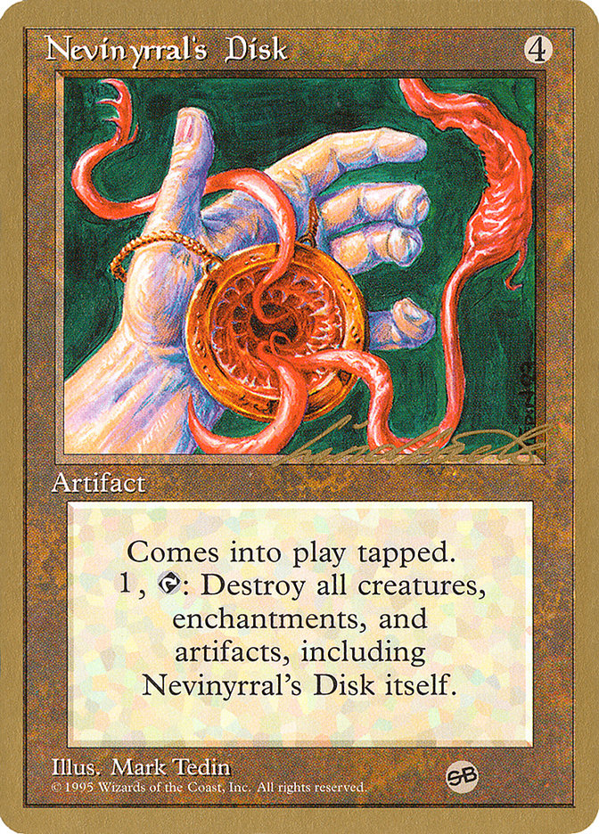 Nevinyrral's Disk (Leon Lindback) (SB) [Pro Tour Collector Set] | Gate City Games LLC