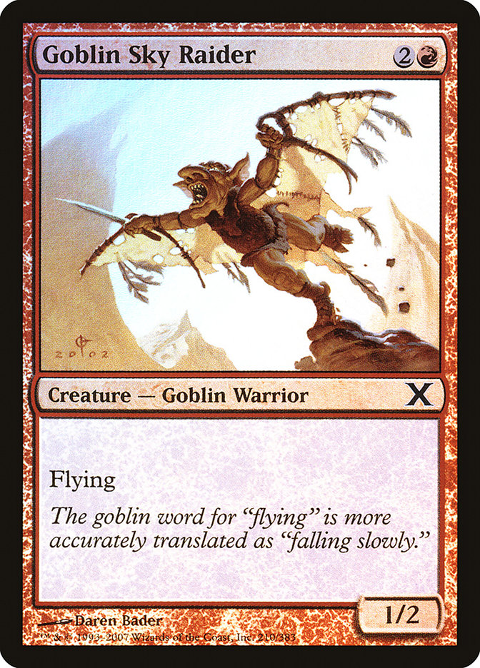 Goblin Sky Raider (Premium Foil) [Tenth Edition] | Gate City Games LLC