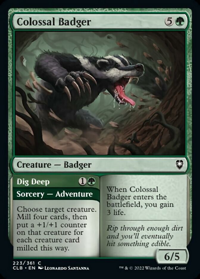 Colossal Badger // Dig Deep [Commander Legends: Battle for Baldur's Gate] | Gate City Games LLC