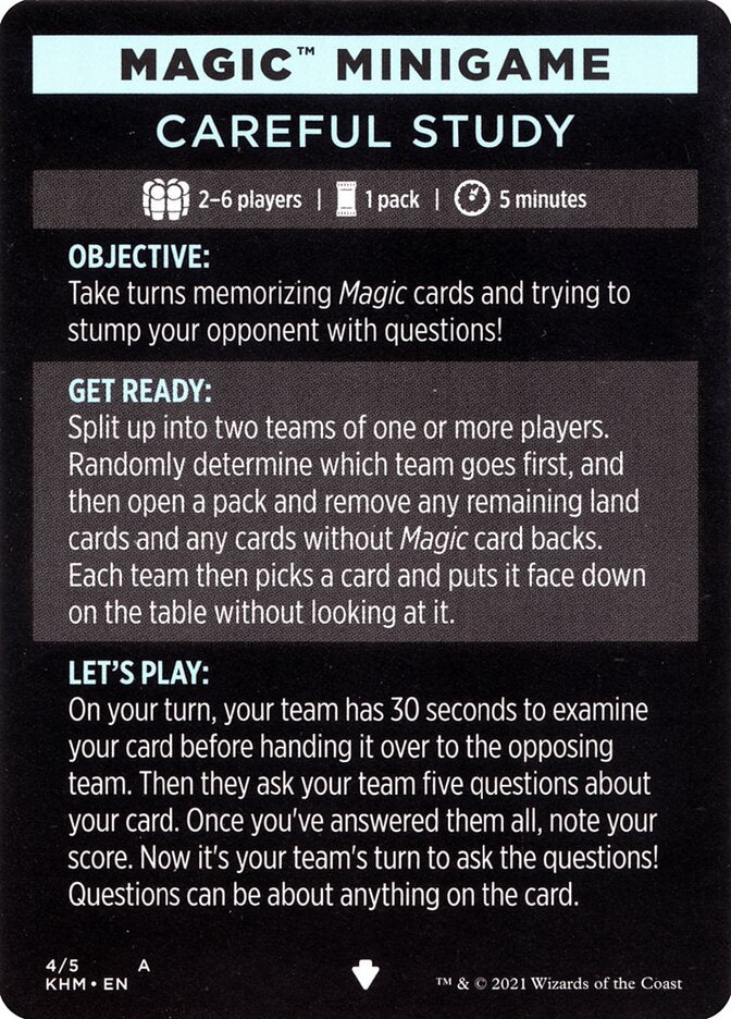 Careful Study (Magic Minigame) [Kaldheim Minigame] | Gate City Games LLC