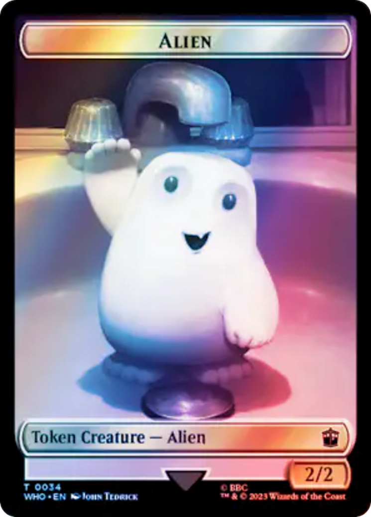 Alien // Clue (0053) Double-Sided Token (Surge Foil) [Doctor Who Tokens] | Gate City Games LLC