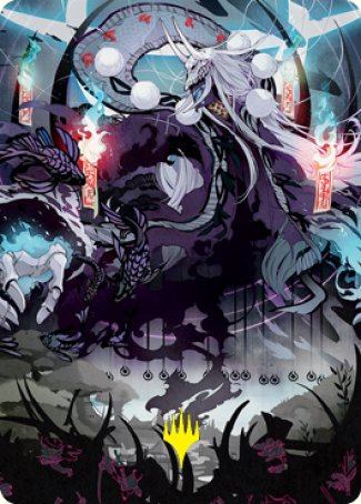 Echo of Death's Wail Art Card (Gold-Stamped Signature) [Kamigawa: Neon Dynasty Art Series] | Gate City Games LLC