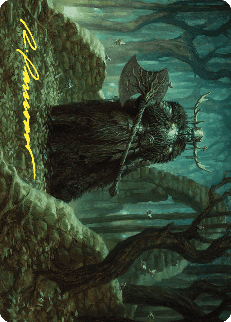 Mosswood Dreadknight Art Card (Gold-Stamped Signature) [Wilds of Eldraine Art Series] | Gate City Games LLC