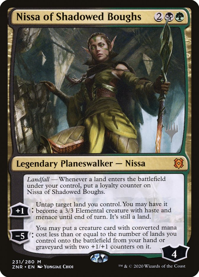 Nissa of Shadowed Boughs (Promo Pack) [Zendikar Rising Promos] | Gate City Games LLC