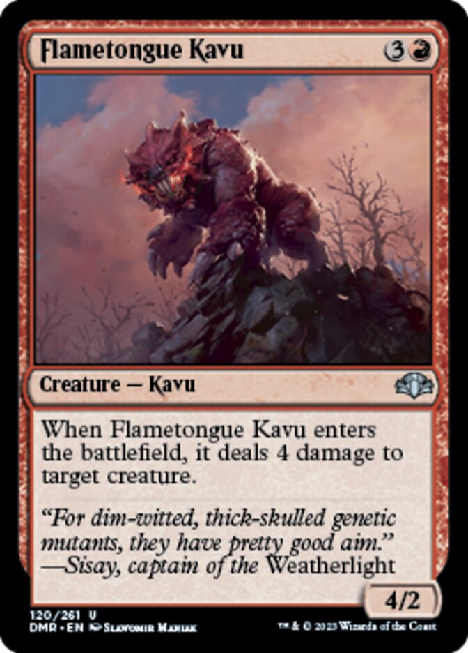 Flametongue Kavu [Dominaria Remastered] | Gate City Games LLC