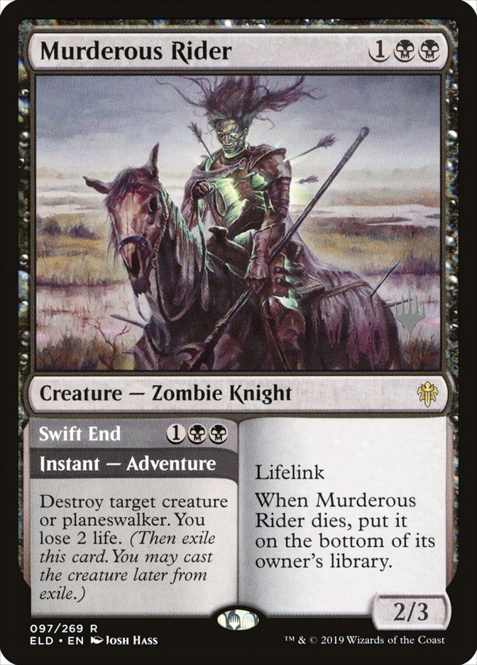 Murderous Rider // Swift End (Promo Pack) [Throne of Eldraine Promos] | Gate City Games LLC