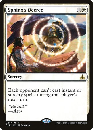 Sphinx's Decree [Rivals of Ixalan] | Gate City Games LLC