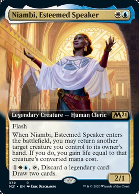 Niambi, Esteemed Speaker (Extended Art) [Core Set 2021] | Gate City Games LLC