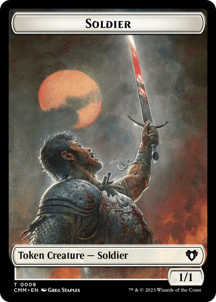 Soldier // Dragon (0020) Double-Sided Token [Commander Masters Tokens] | Gate City Games LLC