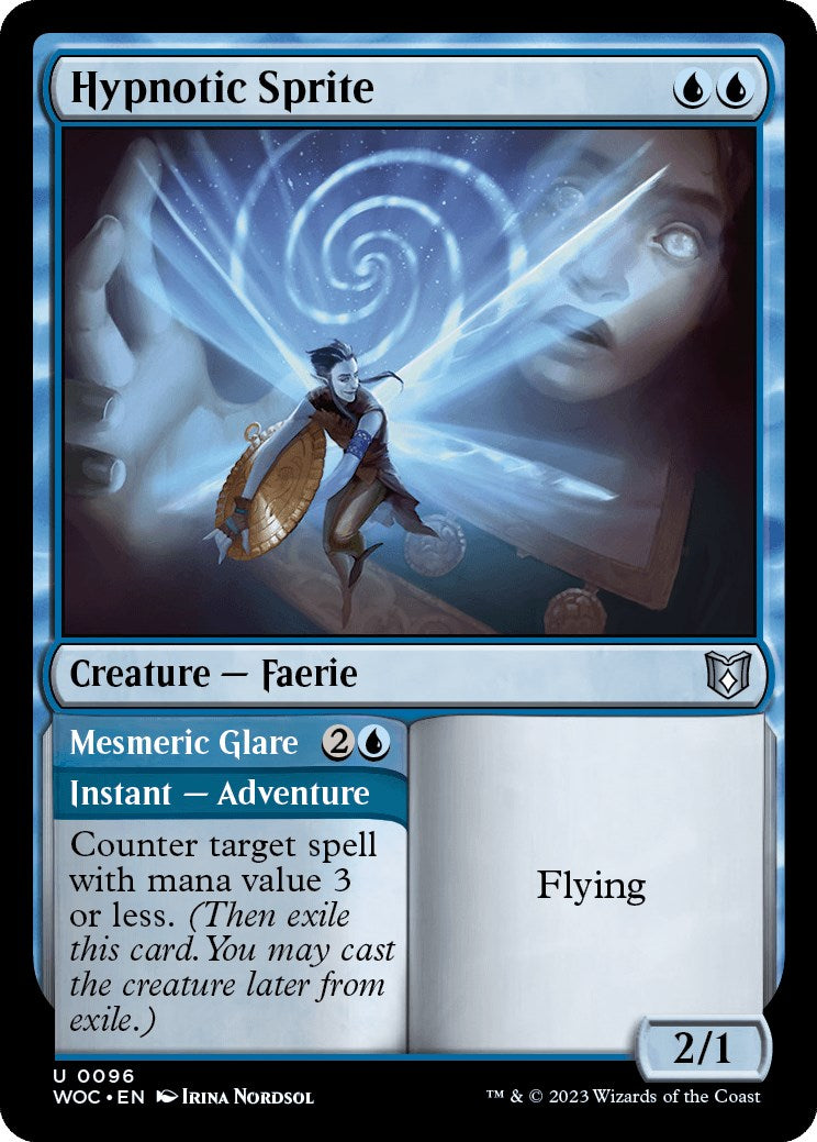 Hypnotic Sprite // Mesmeric Glare [Wilds of Eldraine Commander] | Gate City Games LLC