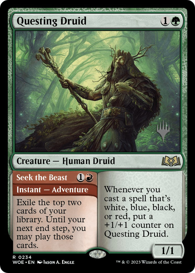 Questing Druid (Promo Pack) [Wilds of Eldraine Promos] | Gate City Games LLC