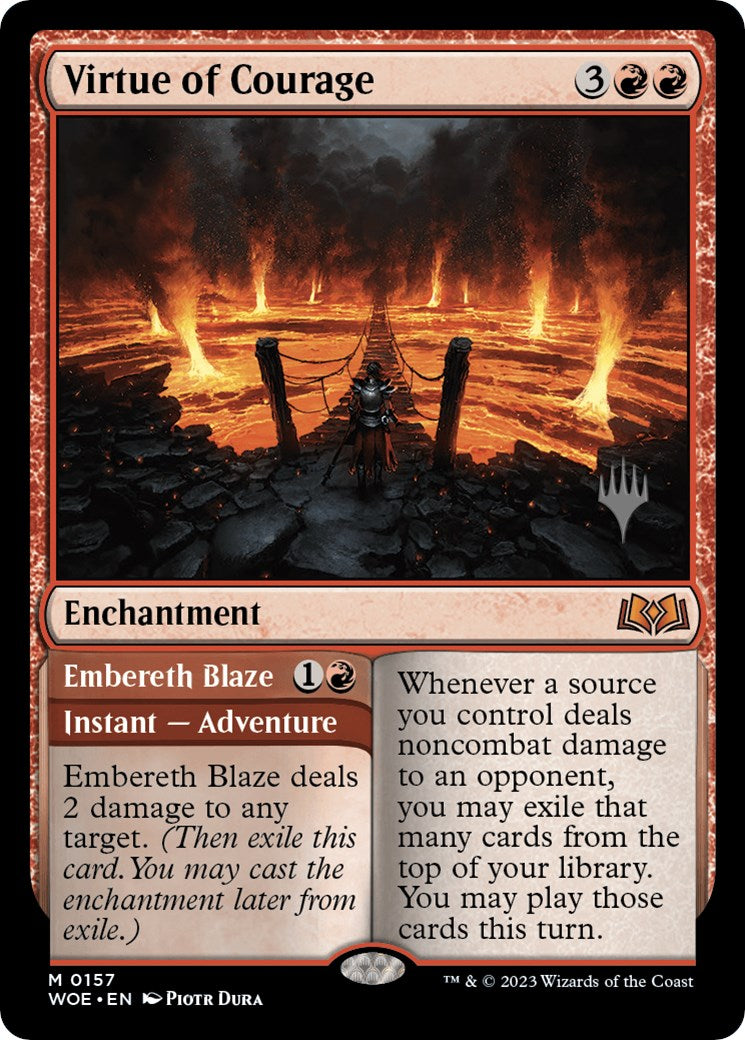 Virtue of Courage //Embereth Blaze (Promo Pack) [Wilds of Eldraine Promos] | Gate City Games LLC