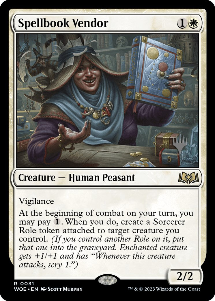 Spellbook Vendor (Promo Pack) [Wilds of Eldraine Promos] | Gate City Games LLC