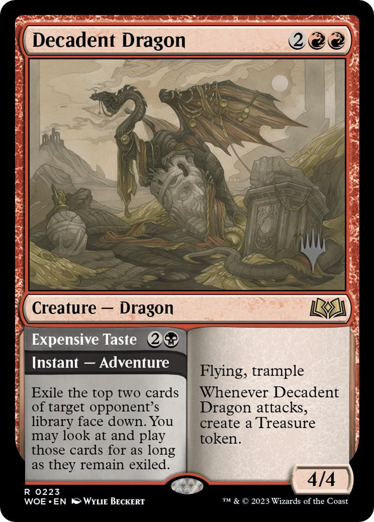 Decadent Dragon // Expensive Taste (Promo Pack) [Wilds of Eldraine Promos] | Gate City Games LLC