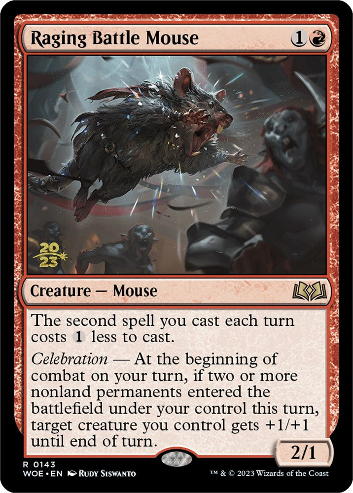 Raging Battle Mouse [Wilds of Eldraine Prerelease Promos] | Gate City Games LLC