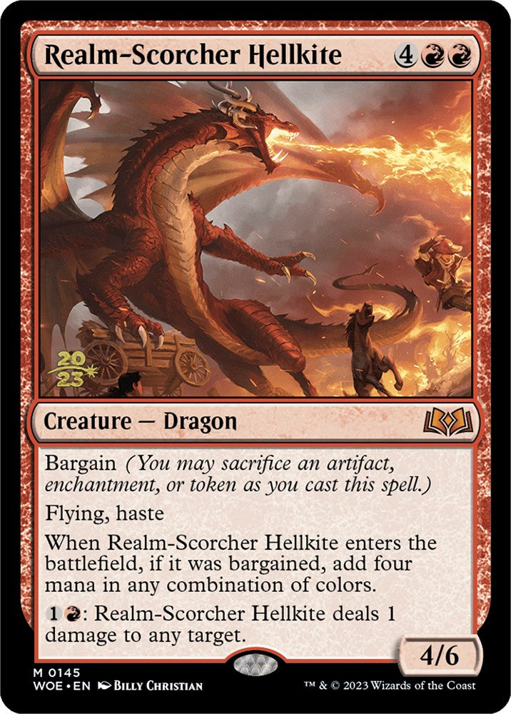 Realm-Scorcher Hellkite [Wilds of Eldraine Prerelease Promos] | Gate City Games LLC