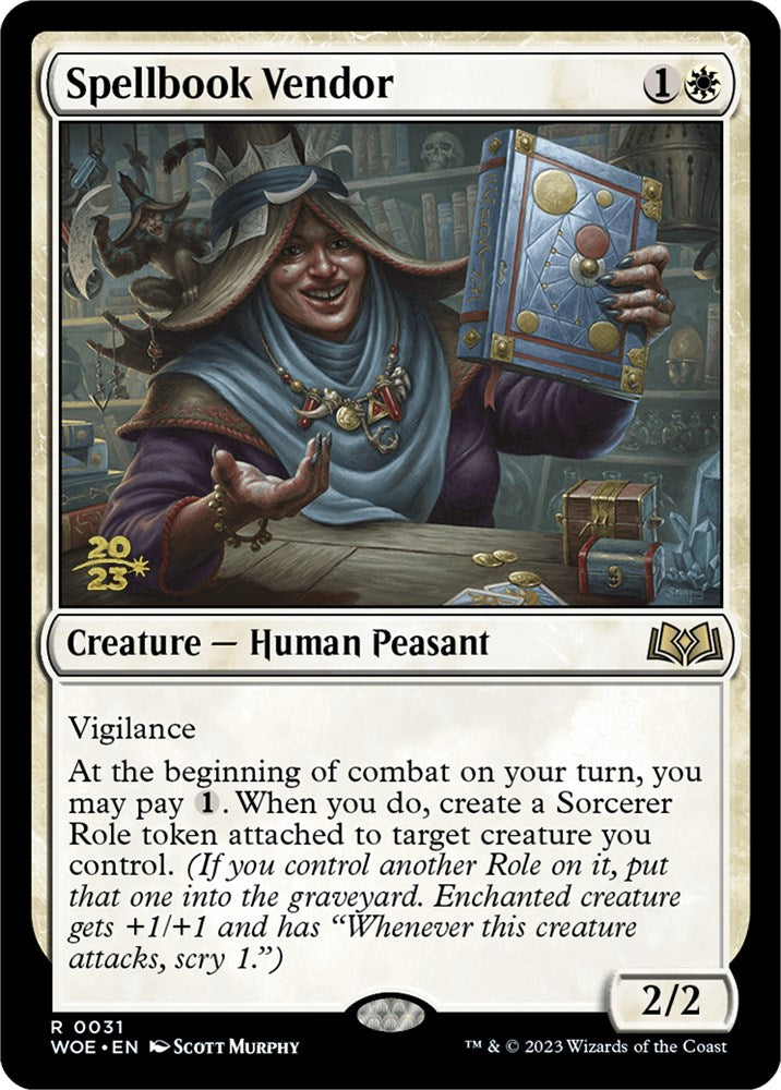 Spellbook Vendor [Wilds of Eldraine Prerelease Promos] | Gate City Games LLC