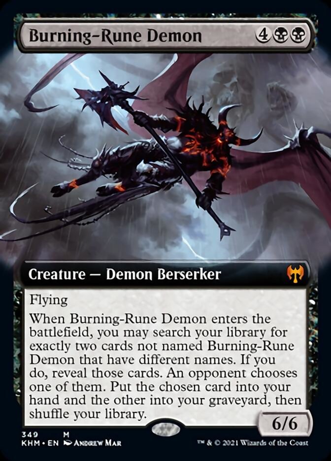 Burning-Rune Demon (Extended Art) [Kaldheim] | Gate City Games LLC