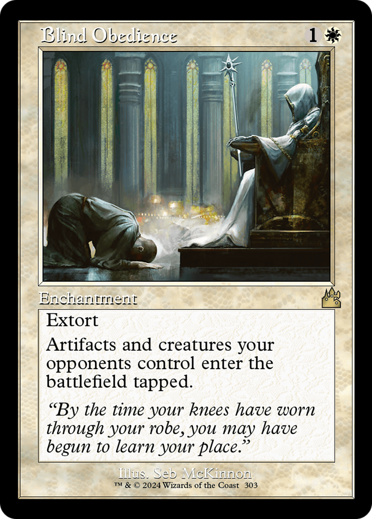 Blind Obedience (Retro Frame) [Ravnica Remastered] | Gate City Games LLC
