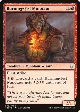 Burning-Fist Minotaur [Hour of Devastation] | Gate City Games LLC
