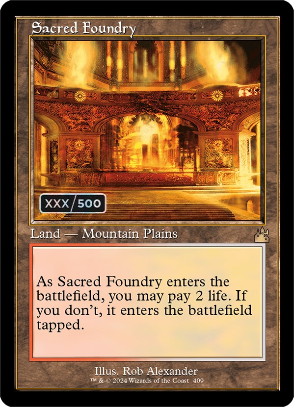 Sacred Foundry (Retro) (Serialized) [Ravnica Remastered] | Gate City Games LLC