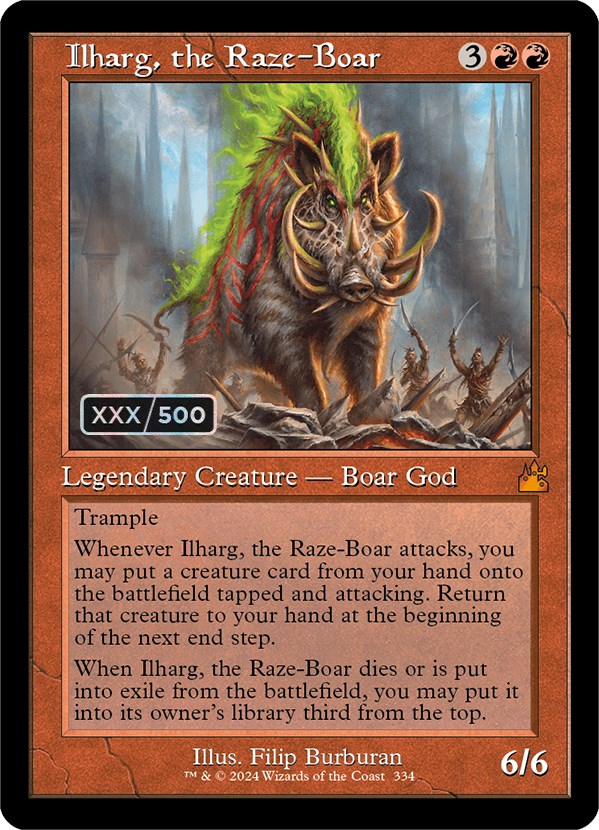 Ilharg, the Raze-Boar (Retro) (Serialized) [Ravnica Remastered] | Gate City Games LLC