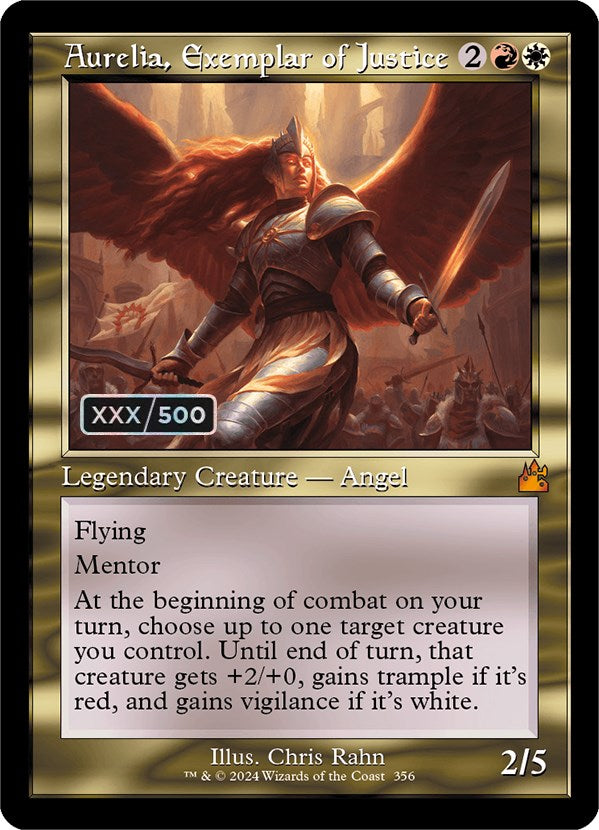 Aurelia, Exemplar of Justice (Retro) (Serialized) [Ravnica Remastered] | Gate City Games LLC