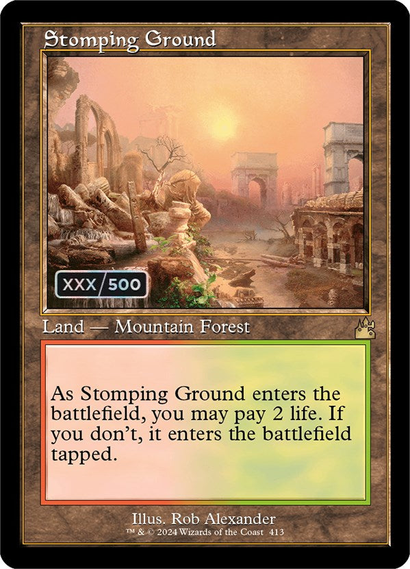 Stomping Ground (Retro) (Serialized) [Ravnica Remastered] | Gate City Games LLC