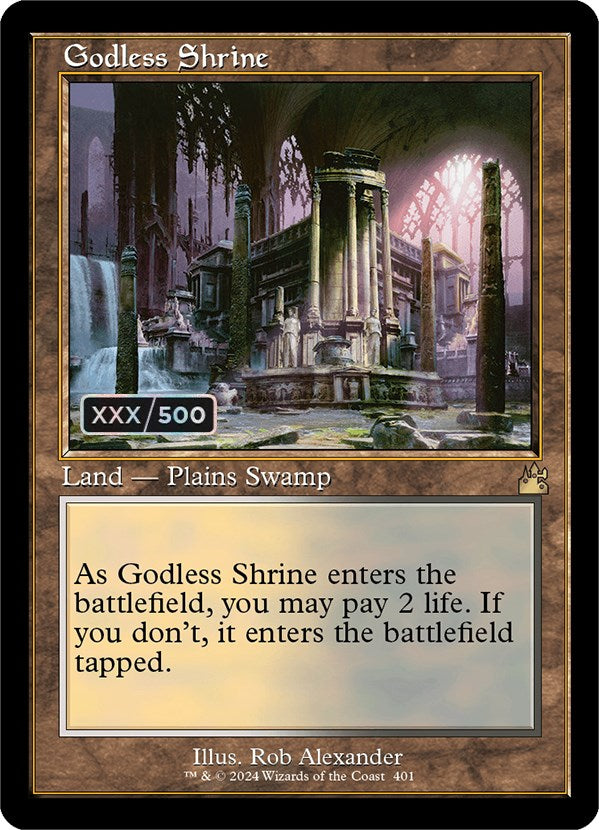 Godless Shrine (Retro) (Serialized) [Ravnica Remastered] | Gate City Games LLC