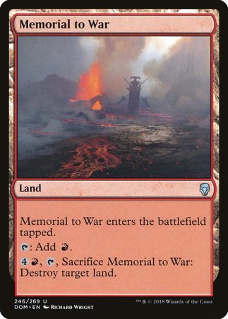 Memorial to War [Dominaria] | Gate City Games LLC