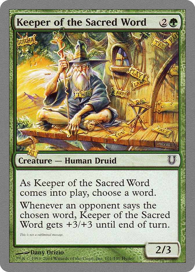 Keeper of the Sacred Word [Unhinged] | Gate City Games LLC