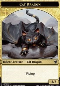 Cat Dragon (009) // Dragon (006) Double-sided Token [Commander 2017 Tokens] | Gate City Games LLC