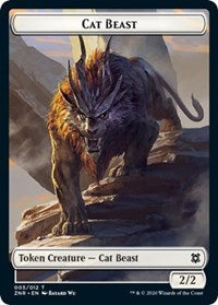 Cat Beast // Plant Double-sided Token [Zendikar Rising Tokens] | Gate City Games LLC