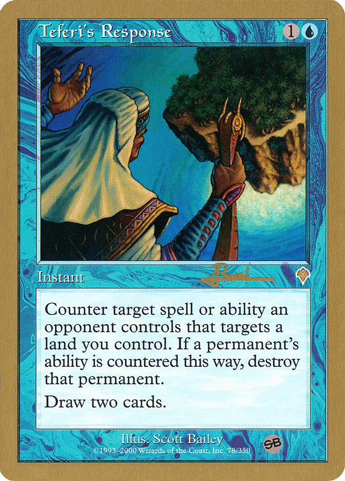 Teferi's Response (Antoine Ruel) (SB) [World Championship Decks 2001] | Gate City Games LLC