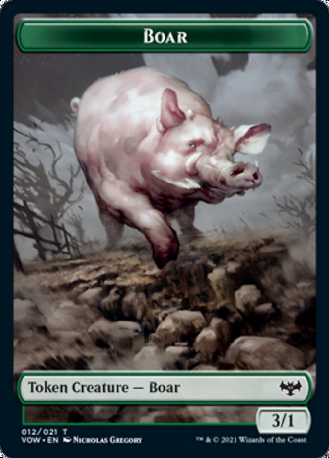 Boar Token [Innistrad: Crimson Vow Tokens] | Gate City Games LLC