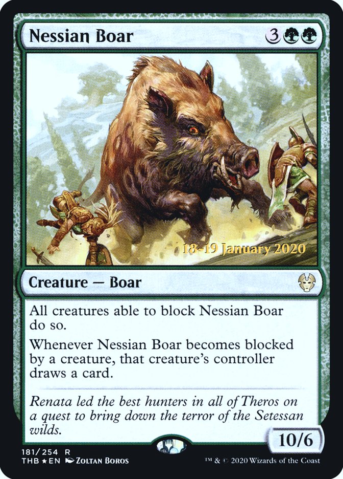 Nessian Boar [Theros Beyond Death Prerelease Promos] | Gate City Games LLC