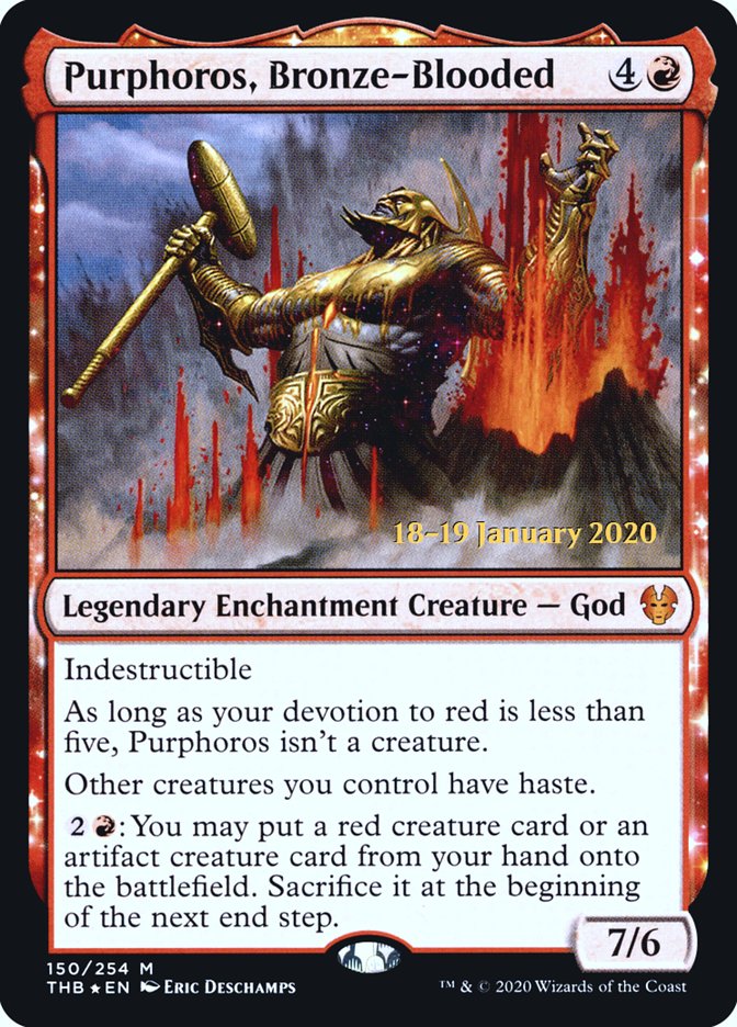 Purphoros, Bronze-Blooded [Theros Beyond Death Prerelease Promos] | Gate City Games LLC