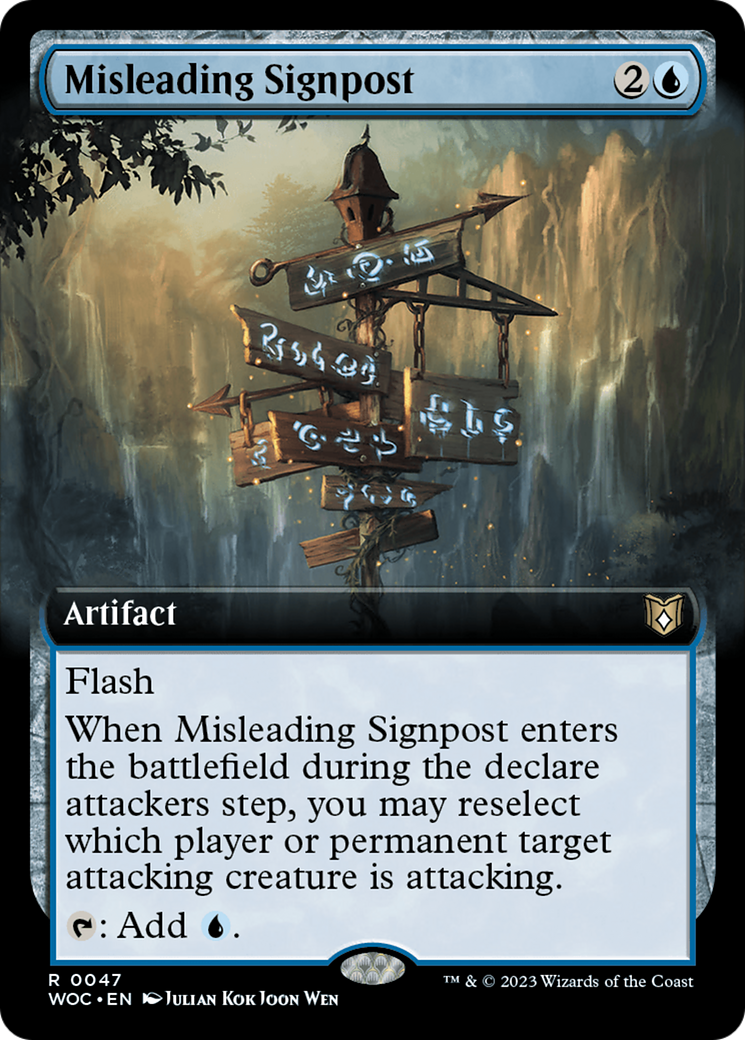 Misleading Signpost (Extended Art) [Wilds of Eldraine Commander] | Gate City Games LLC