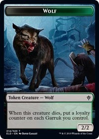 Wolf // Food (17) Double-sided Token [Throne of Eldraine Tokens] | Gate City Games LLC