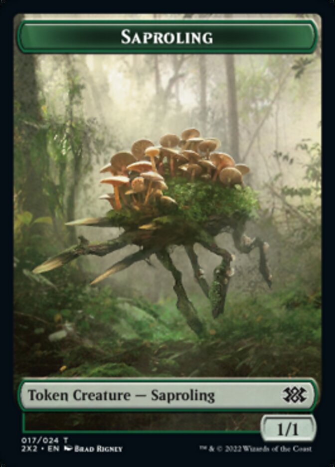 Saproling // Treasure Double-sided Token [Double Masters 2022 Tokens] | Gate City Games LLC