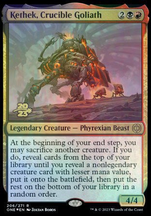 Kethek, Crucible Goliath [Phyrexia: All Will Be One Prerelease Promos] | Gate City Games LLC