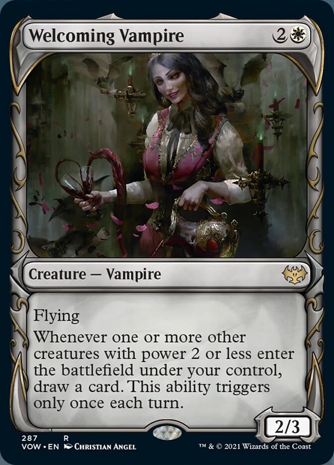 Welcoming Vampire (Showcase Fang Frame) [Innistrad: Crimson Vow] | Gate City Games LLC