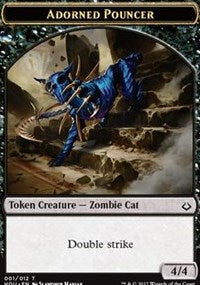 Adorned Pouncer // Warrior Double-sided Token [Hour of Devastation Tokens] | Gate City Games LLC