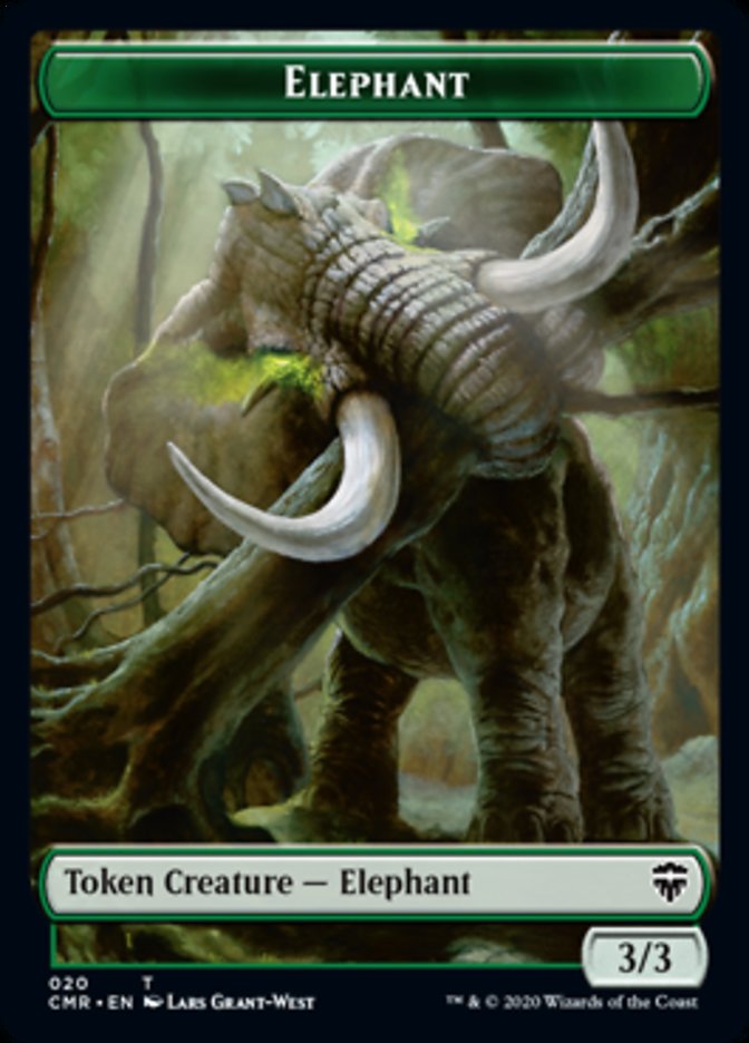 Elephant // Soldier Token [Commander Legends Tokens] | Gate City Games LLC
