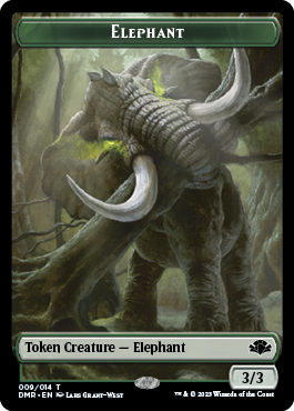 Elephant // Saproling Double-Sided Token [Dominaria Remastered Tokens] | Gate City Games LLC