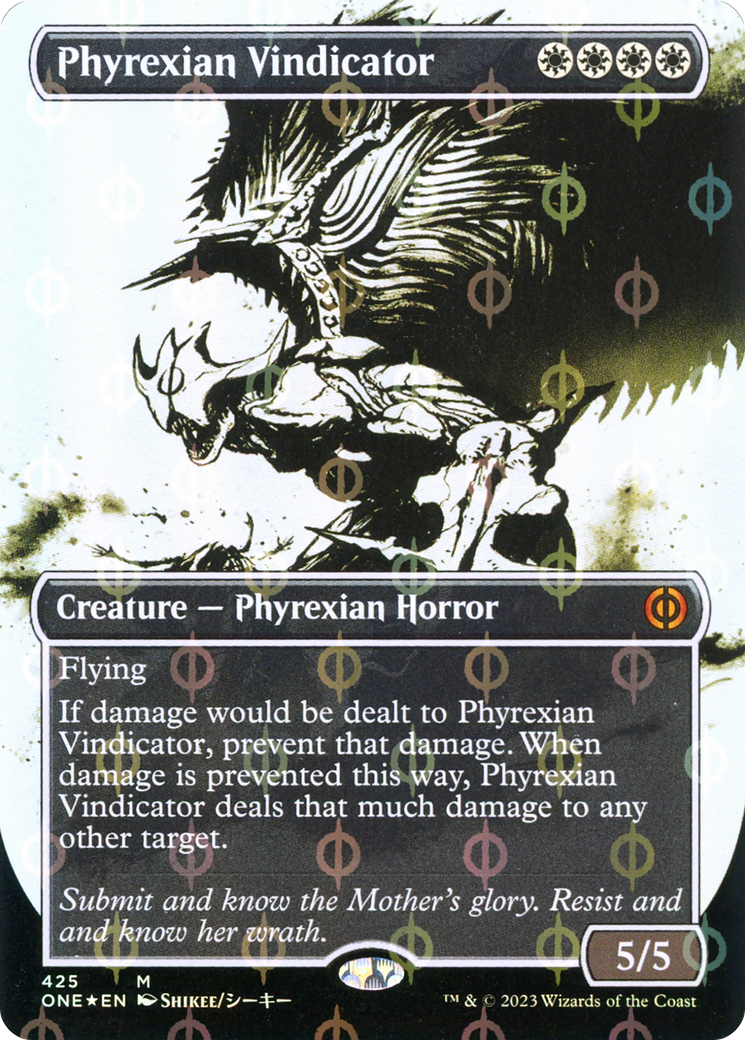 Phyrexian Vindicator (Borderless Ichor Step-and-Compleat Foil) [Phyrexia: All Will Be One] | Gate City Games LLC