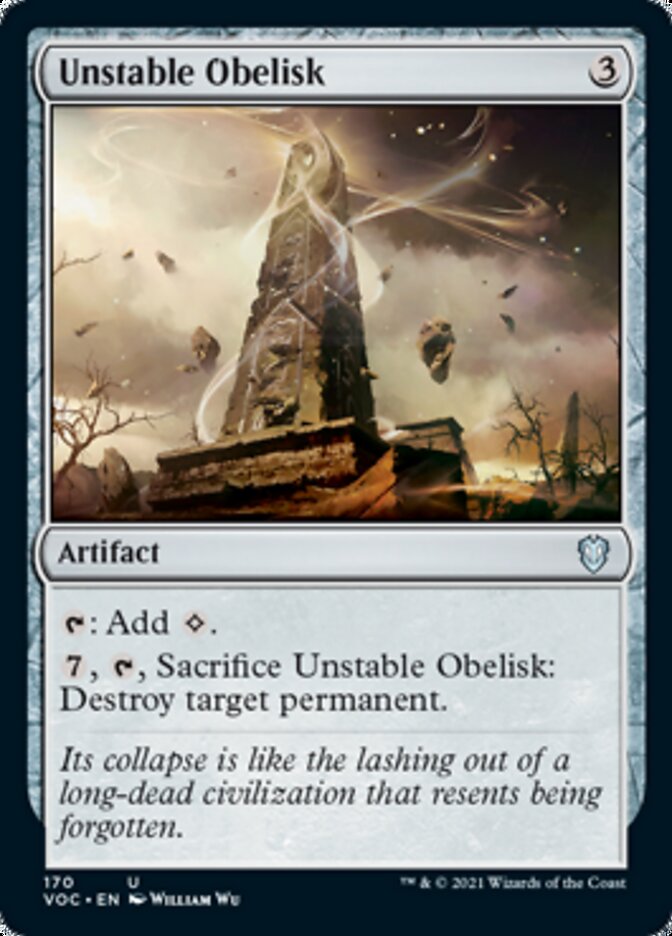 Unstable Obelisk [Innistrad: Crimson Vow Commander] | Gate City Games LLC