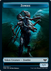 Human (001) // Zombie (005) Double-sided Token [Innistrad: Crimson Vow Tokens] | Gate City Games LLC